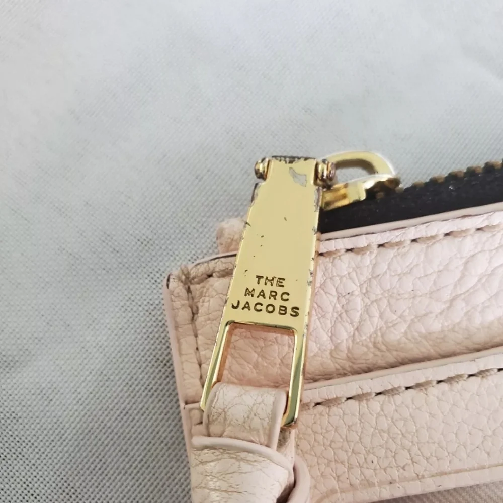 Marc Jacobs Wristlet Softshot Multi Wallet Pink Pebble Leather Top Zip Clutch